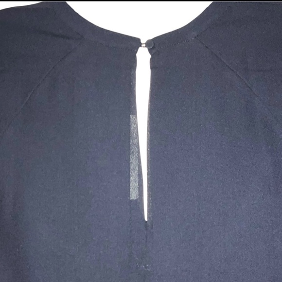 REISS Lyon Knee Length Laser Cut Open Back Navy Blue Sheath Dress Sz 6 Office - Picture 12 of 14